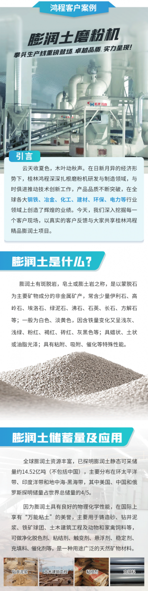 【案例】膨潤土磨粉機拳頭生產線重磅登場，卓越品質，實力呈現！
